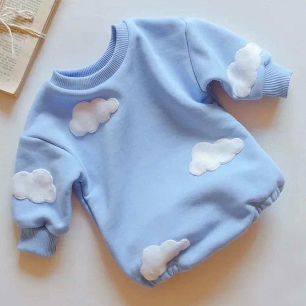 Vêtements de printemps pour bébé, sweat-shirt nuage, barboteuse pour bébé fille et garçon, body à ma