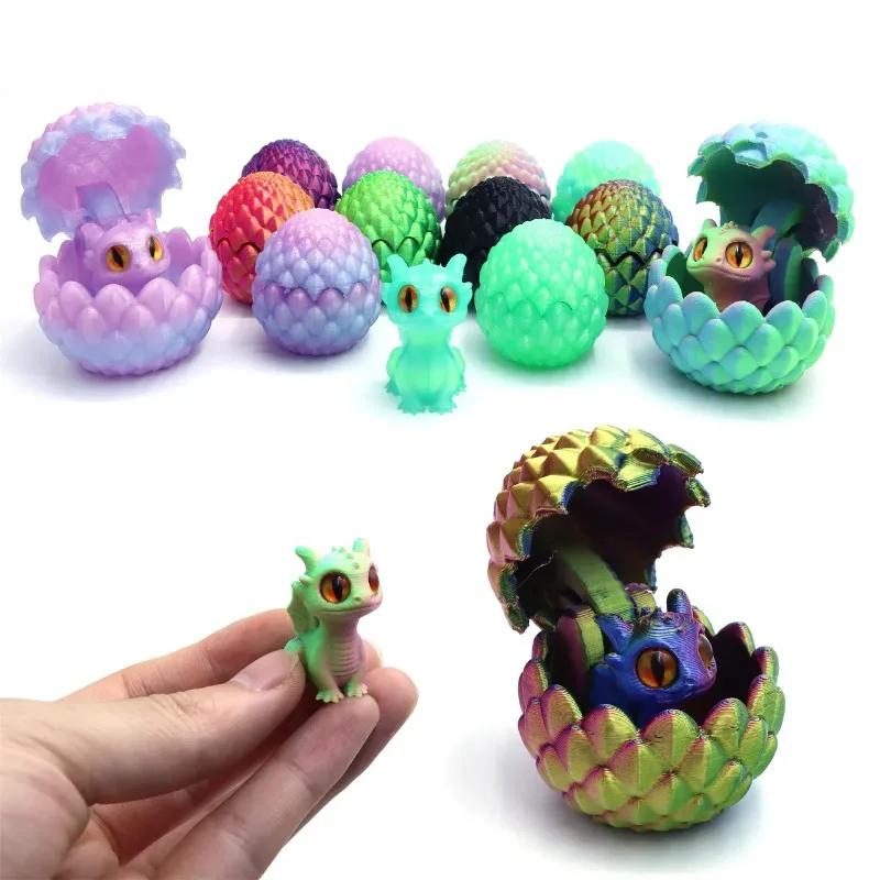 Mini Dragon imprimé en 3D avec œufs, pour la décoration de la maison, petit œuf de Dragon, jouet pou