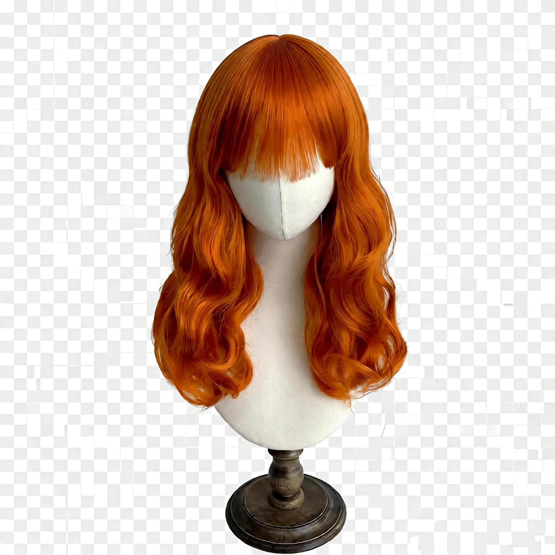 Perruque orange longue et bouclée pour fille, accessoire de performance et de photographie pour enfa