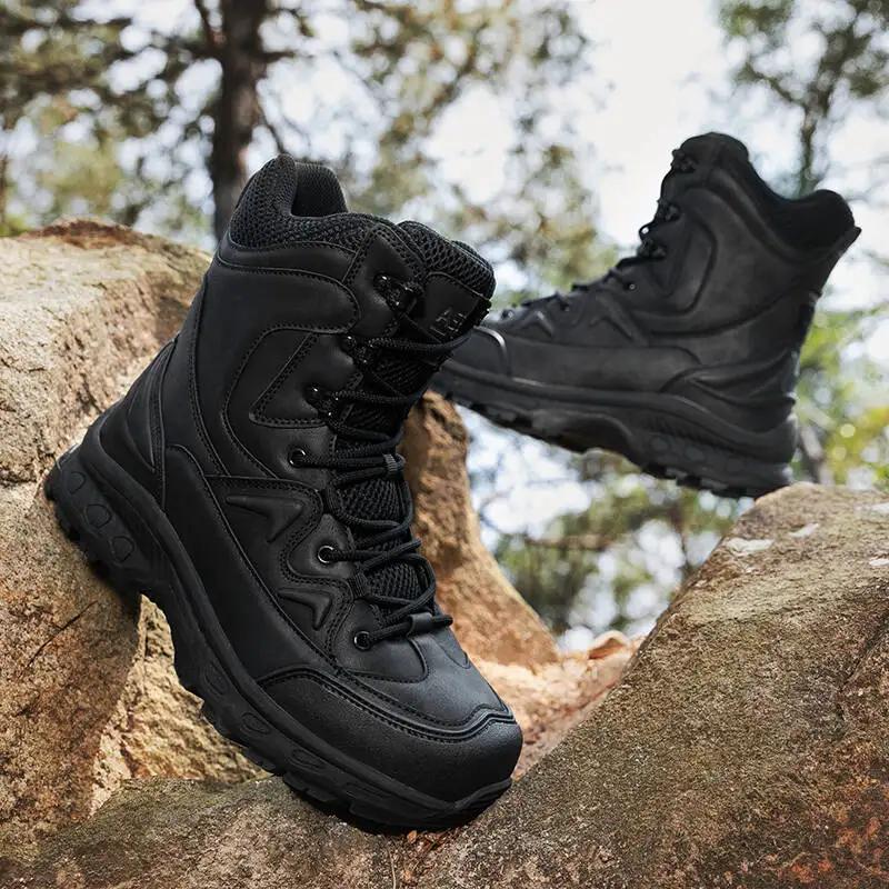 Bottes d'extérieur de marque pour hommes, chaussures d'escalade à lacets, imperméables, antidérapant
