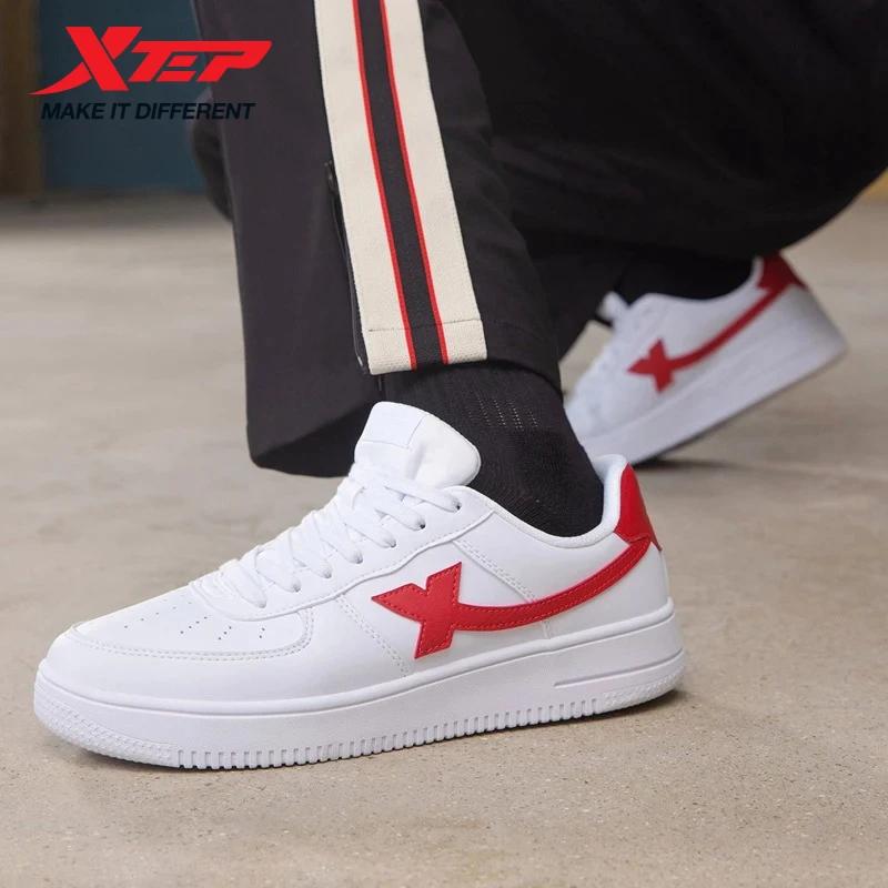 Xtep chaussures de skateboard antidérapant résistant à l'usure décontracté blanc Couple Skate basket