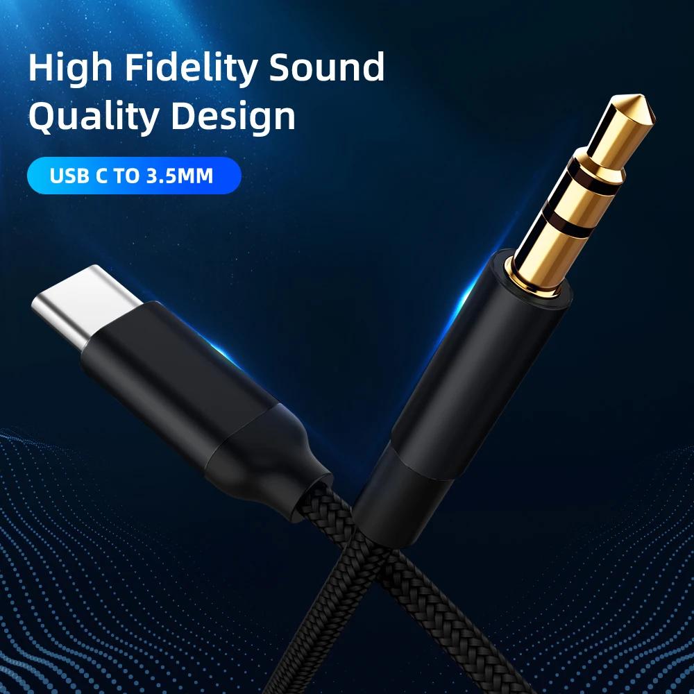 NNBILI-Câble auxiliaire USB Type-C vers Jack 3.5mm, adaptateur audio pour haut-parleur de voiture, t