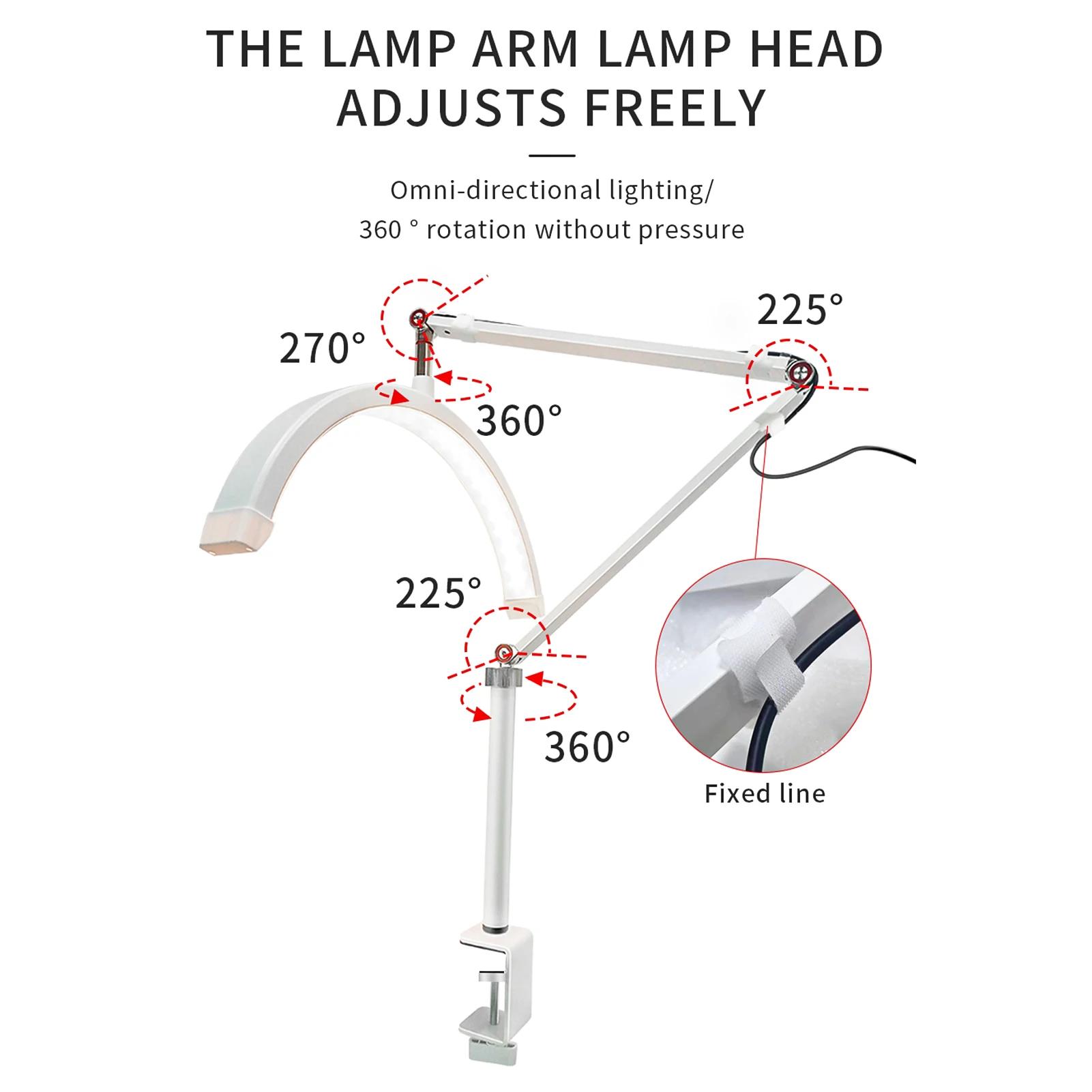 Andoer HD-M3X LED lumière vidéo demi-lune en forme d'anneau de bureau 3000K-6000K réglable pour Salo