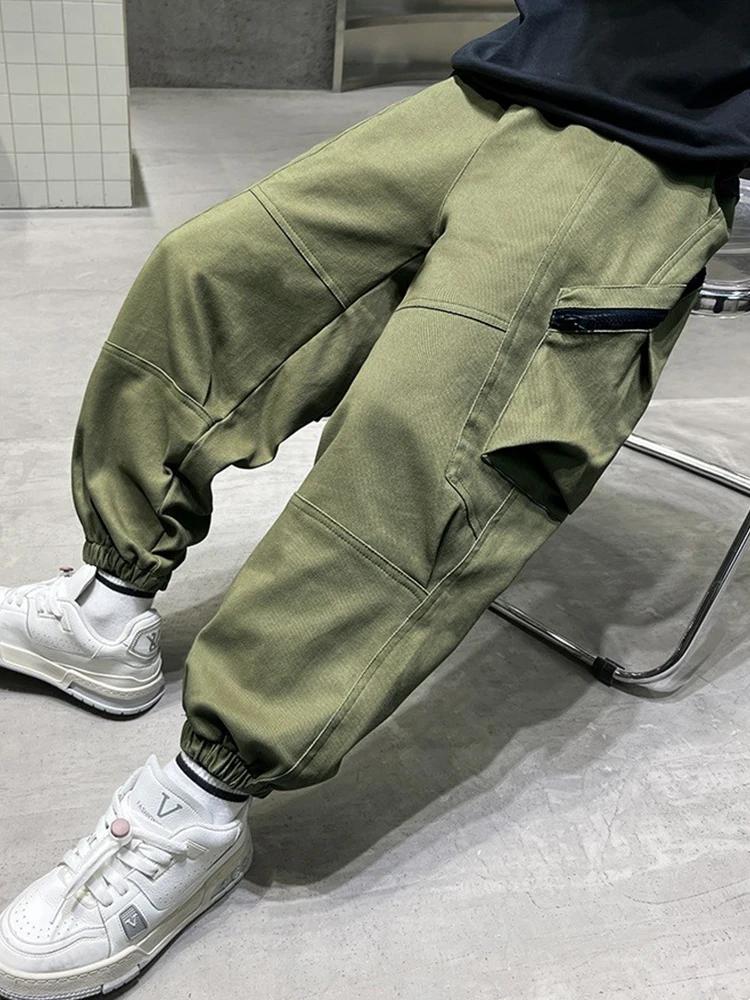 Automne garçons coton pantalon mode poche décoration beau pantalon enfant adolescent printemps Sport