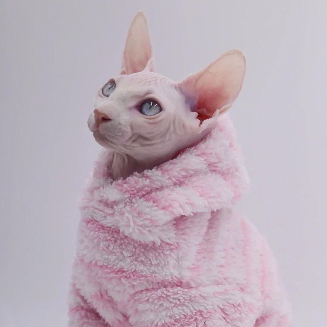 DUOMASUMI doux Double face moelleux veste d'hiver manteau chaud pour chat épaississement Sphinx Sphy