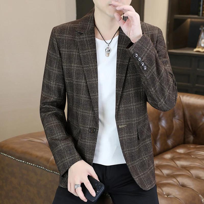 Blazer pour homme, mode, affaires, gentleman, marié, professionnel, coupe ajustée, polyvalent, décon