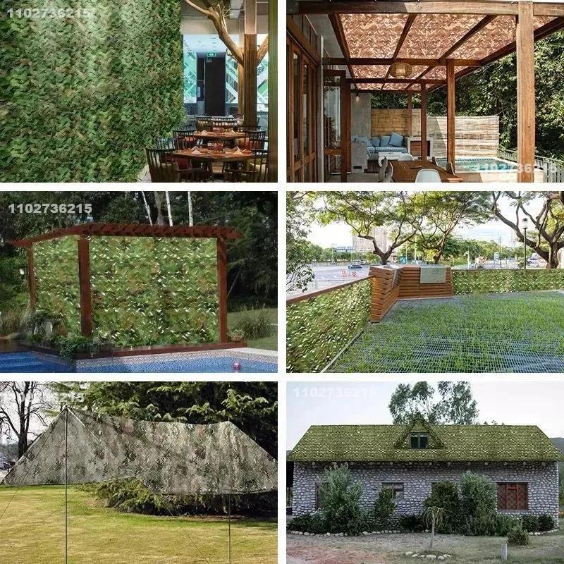Filet de camouflage pavillon, filet d'ombrage, décoration de jardin, vert jungle, blanc, couleur dés