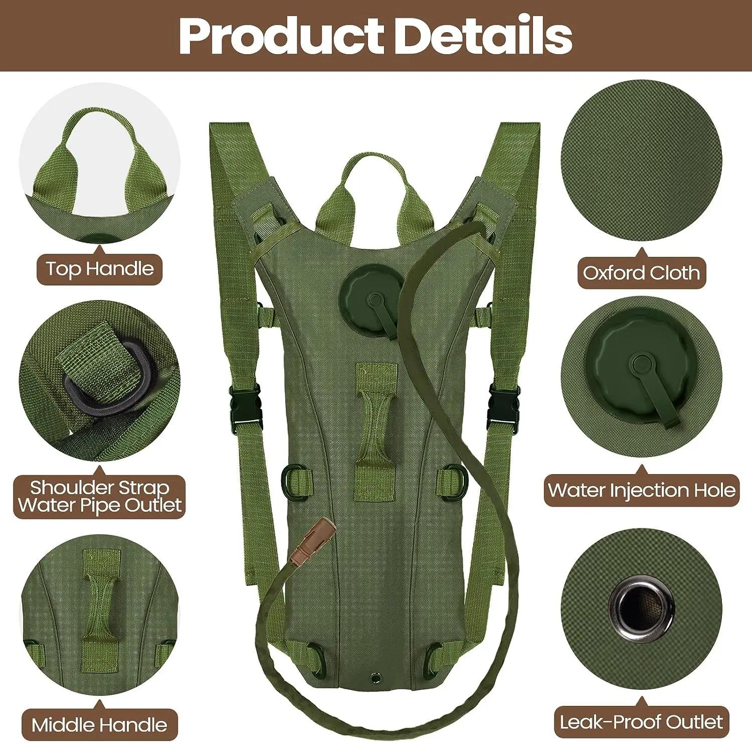 Sac à dos d'hydratation de Sport, sac à eau en Nylon imperméable avec vessie de 3 litres pour la ran