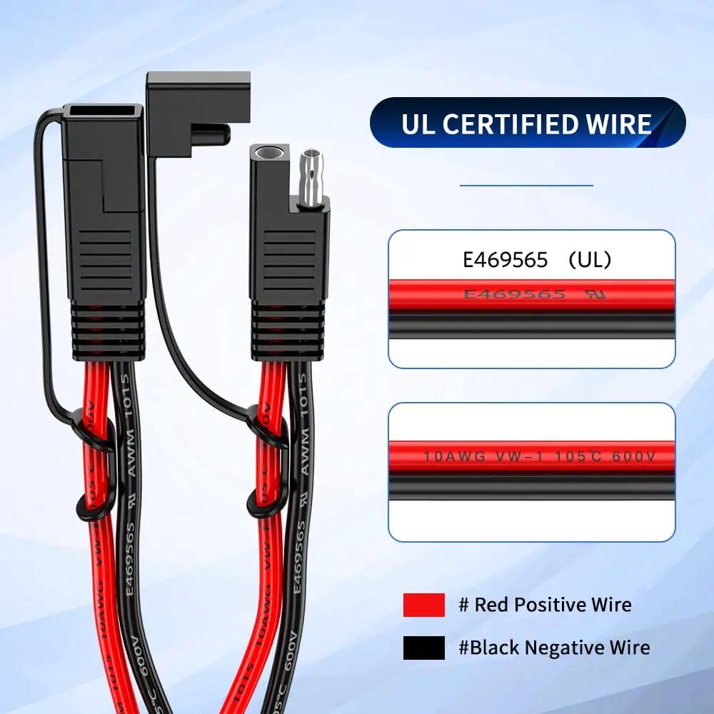 Anchtek 10AWG 1 à 2 câble d'extension SAE à SAE câble adaptateur d'alimentation automobile SAE DC pr