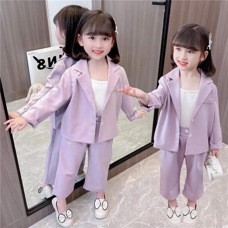 Blazer en coton pour enfants, nouvelle collection, fin, à manches longues, 2 pièces, créatif, respir