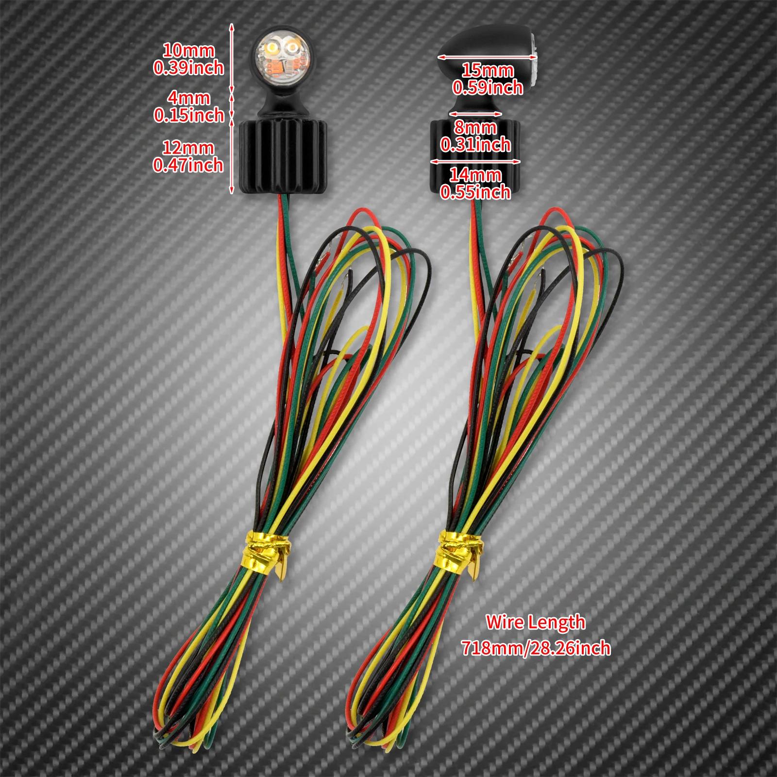 Clignotant de moto LED Mini feu stop avant arrière lampe de course noir/Chrome universel pour Harley