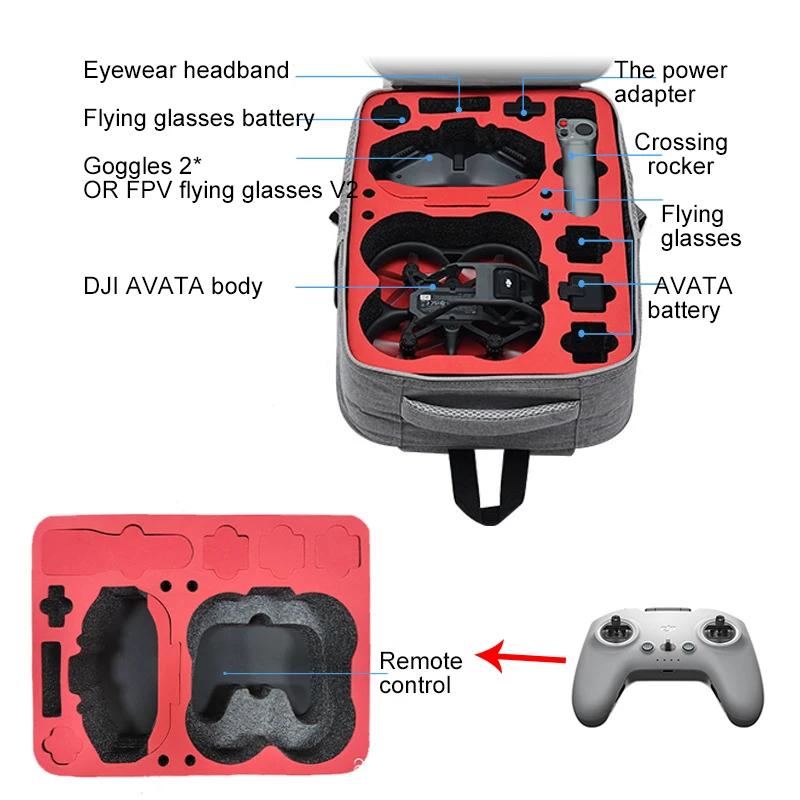 Sacs de rangement pour Drone DJI Avata, sac de rangement noir à Double épaule pour lunettes volantes