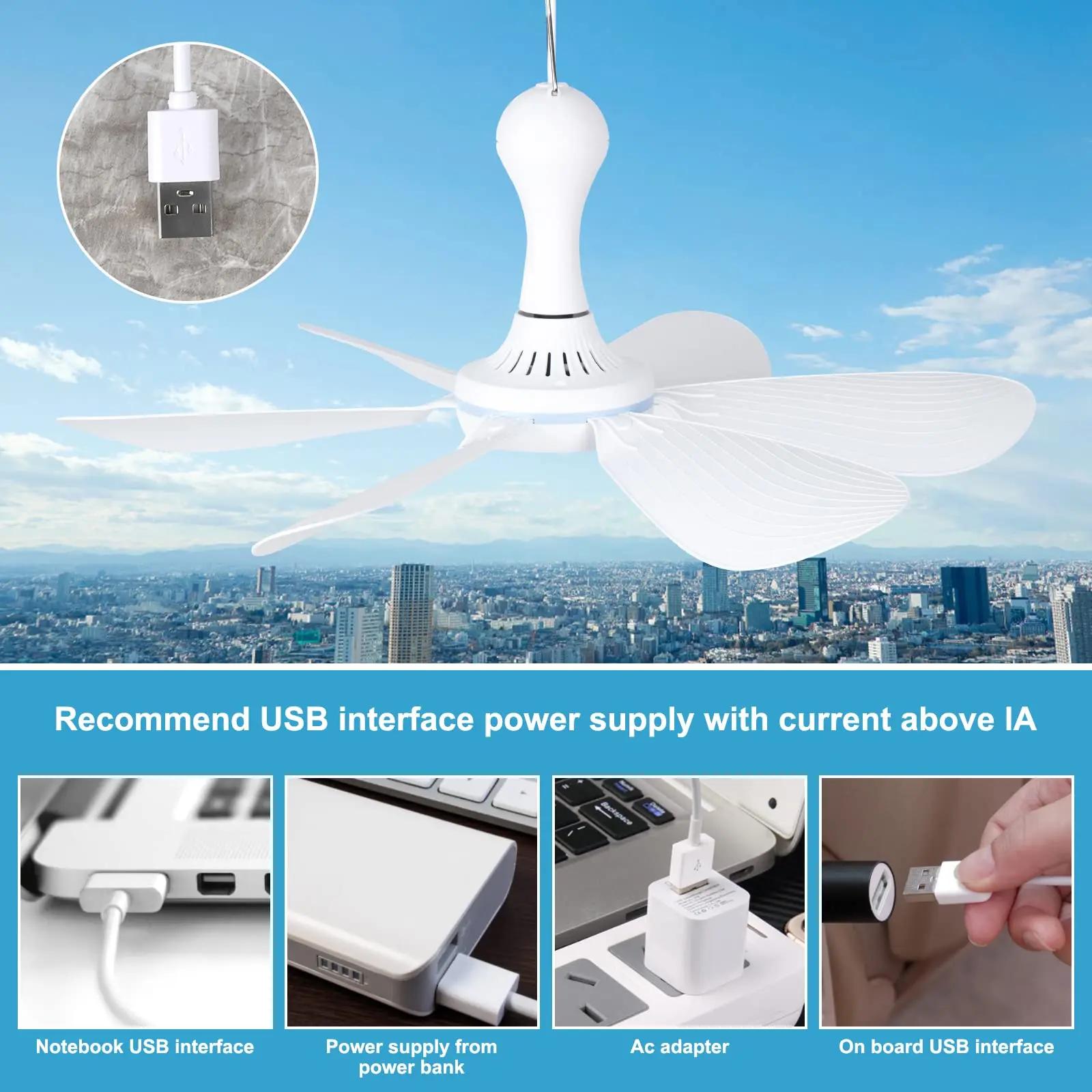 Ventilateur de Plafond Silencieux avec Télécommande, Synchronisation, 4 Vitesses, pour Camping, Lit,