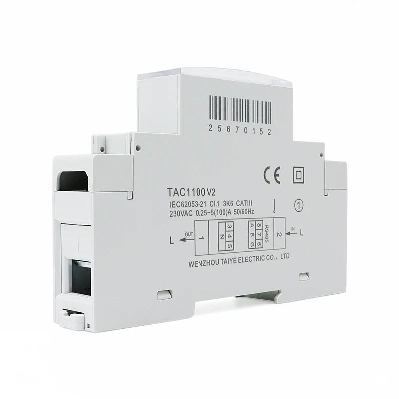 Compteur d'électricité sur Rail Din monophasé 100A, 230V, Kwh, compteur d'énergie multifonction, RS4
