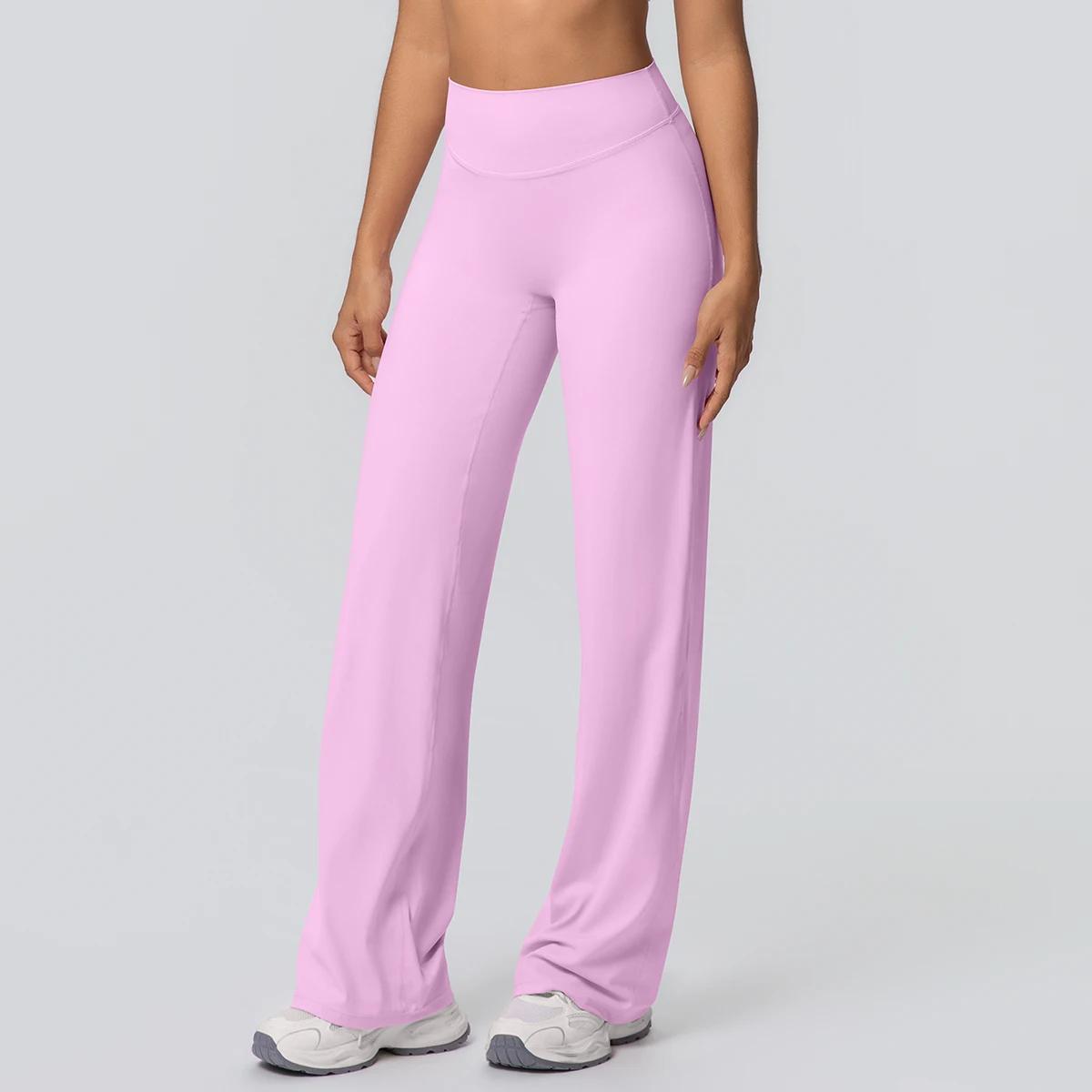 Pantalon de Yoga ample à jambes larges, couleur unie, respirant, séchage rapide, pour course en plei