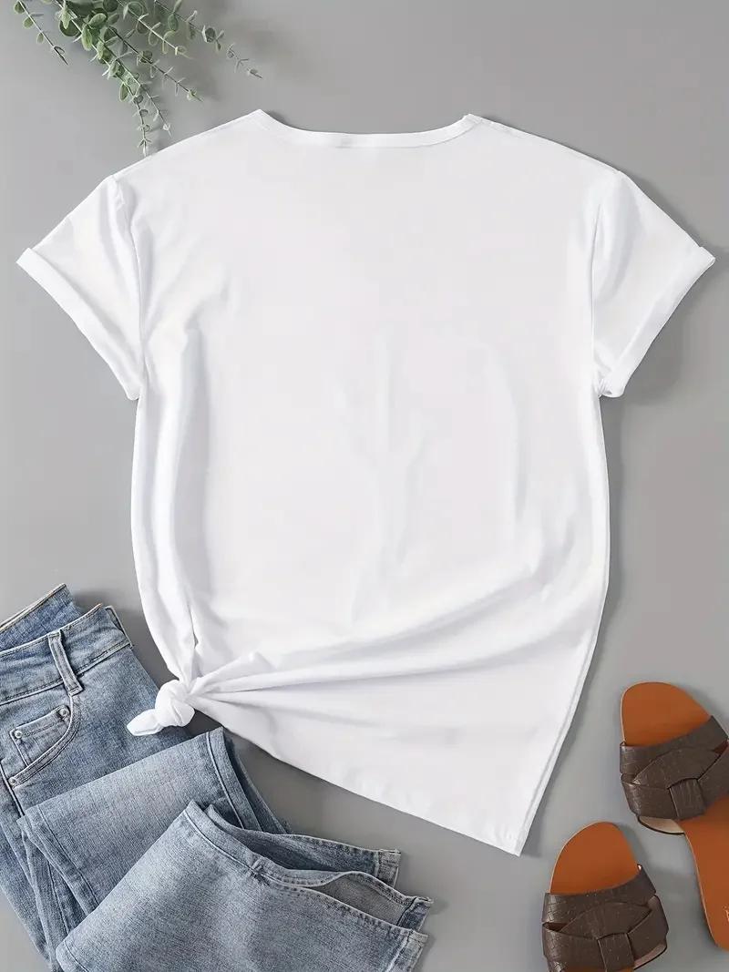 2025 été strass motif drôle T-Shirts quotidiens hommes et femmes Simple bloc de couleur polyvalent g