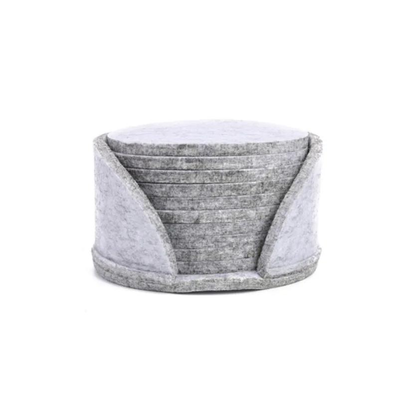 Dessous de verre rond en feutre, protecteur de table à manger, tampon, degré de chaleur, polymères d