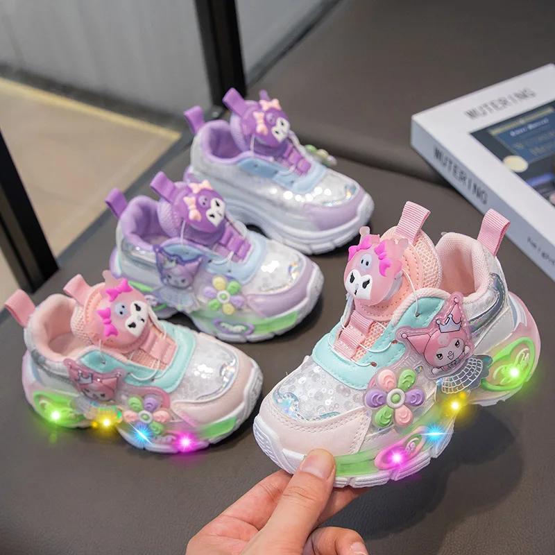 Chaussures de sport pour filles sur le thème des princesses, collection Printemps 2026, avec boutons