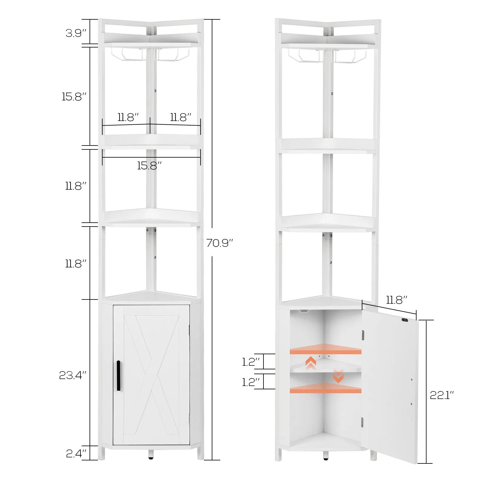 VOWNER-Étagère d'angle grande à 5 niveaux pour le salon, support d'étagère d'angle, support de stock