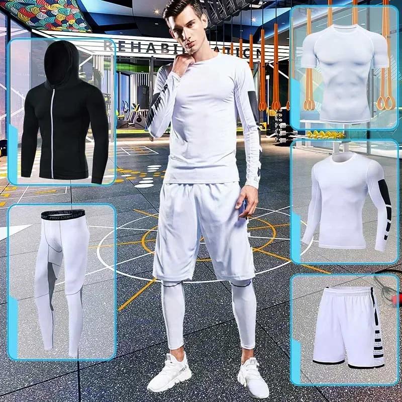 Survêtement de course homme - Ensemble fitness compression - Protection éruptions cutanées Lycra