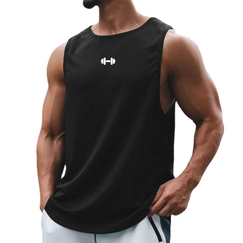 Débardeur de course d'été pour hommes, débardeur de gymnastique, vêtements de Fitness, chemise ample