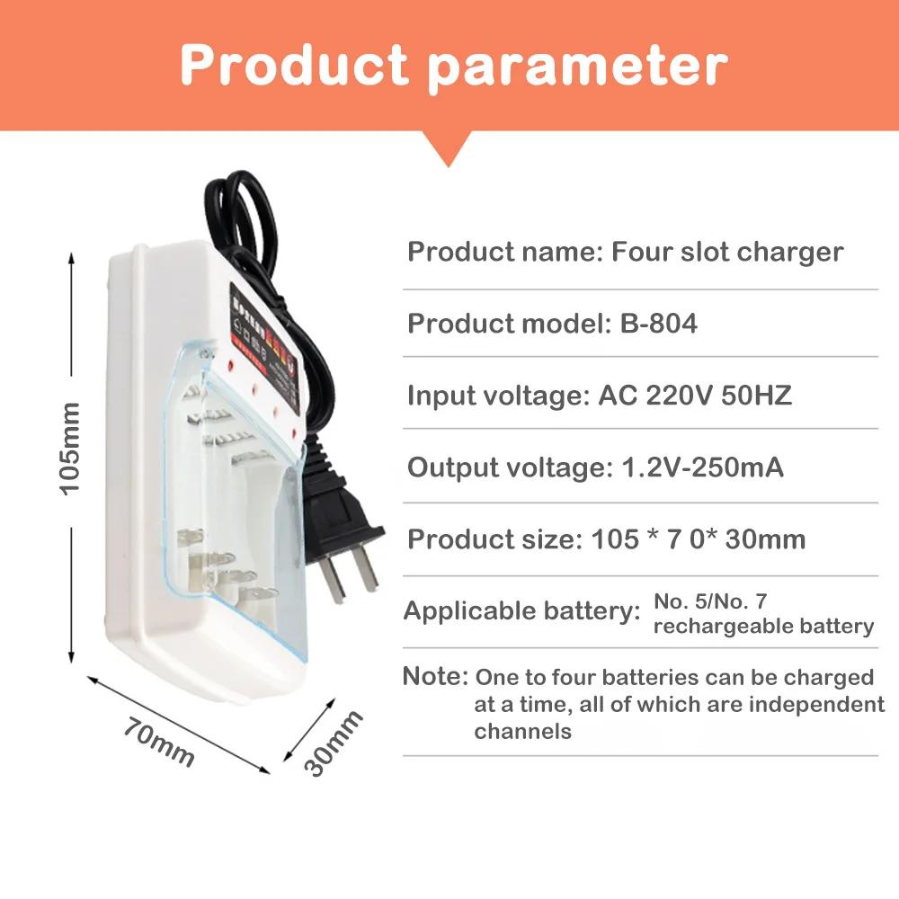 Chargeur rapide de batterie AA AAA 220V ni-cd, 4 emplacements, chargeur intelligent Rechargeable, pr