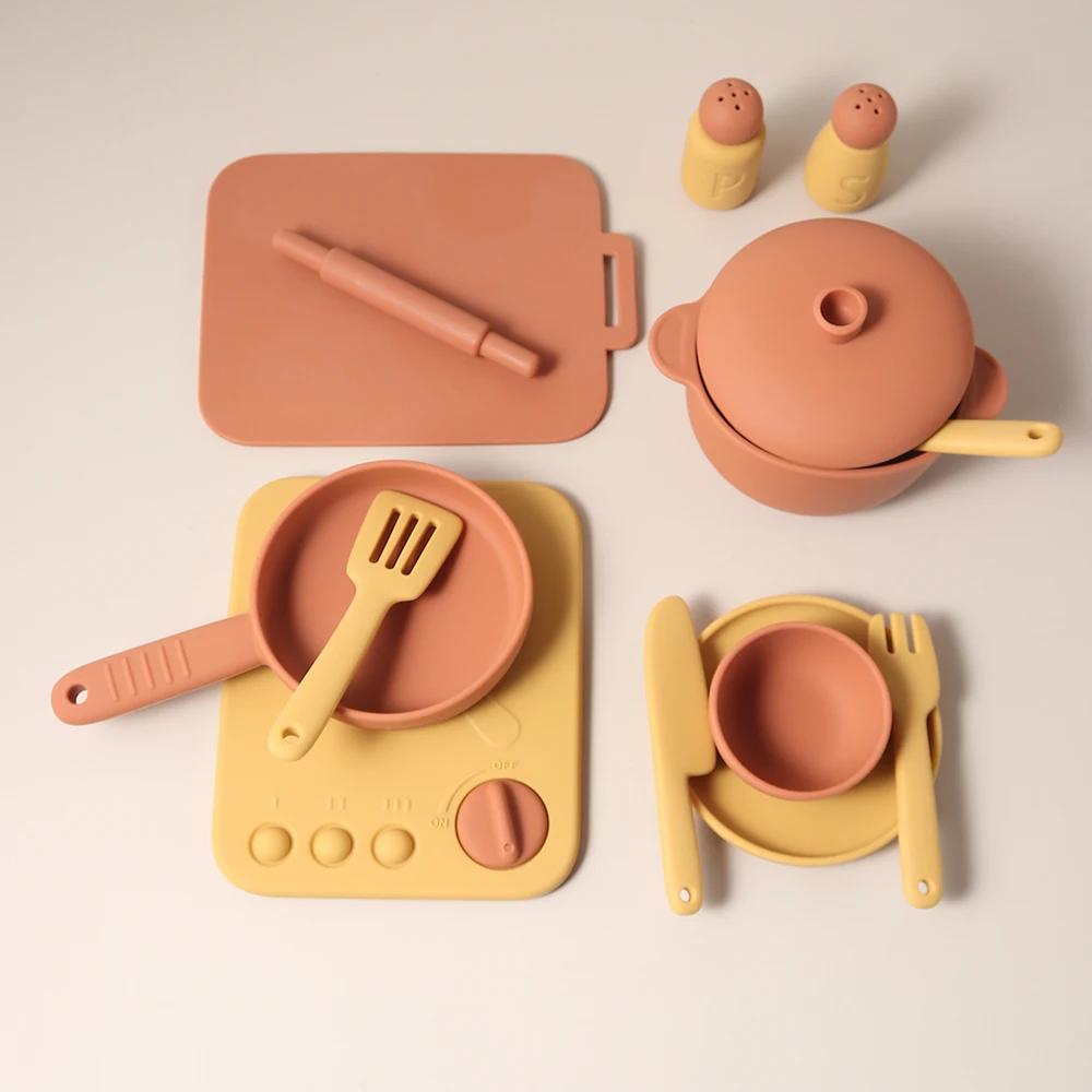 Jouets de cuisine pour enfants, ensemble de plats en Silicone de qualité alimentaire, Mini jouets de
