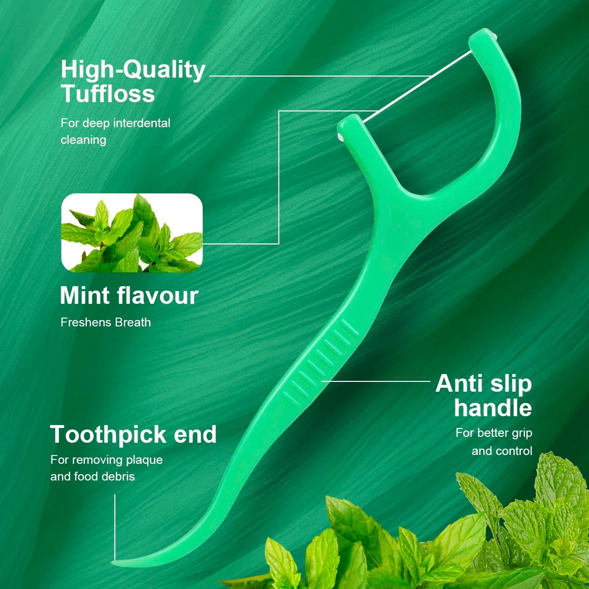 300/150/50pcs bâton de fil de menthe-bâton de nettoyage de fil jetable-cure-dents pour éliminer la P
