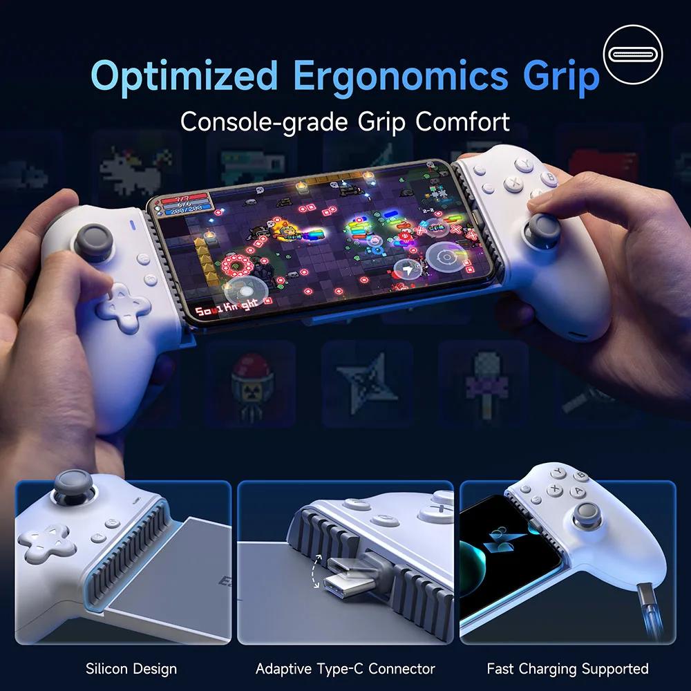 Manette de jeu mobile EasySMX M15 Type C à capteurs Hall pour téléphones Android et iPhone 15/16, co