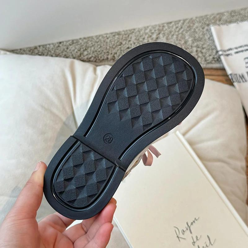 Printemps Fille Mary Janes Argent Noir Bowvétérans t Élégant Enfants Chaussures En Cuir Chunky Rond 