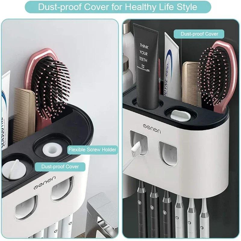Porte-brosse à dents inversé à Adsorption magnétique, support mural Double distributeur automatique 