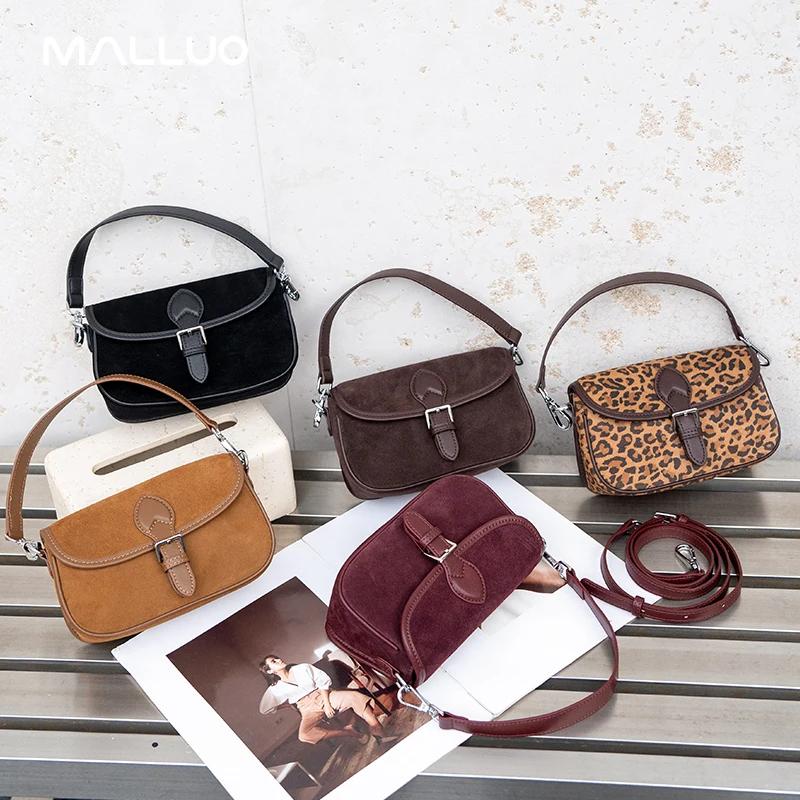 Femmes en cuir de vache petit sac à bandoulière dames rétro daim peau de vache sacs à main femme mod
