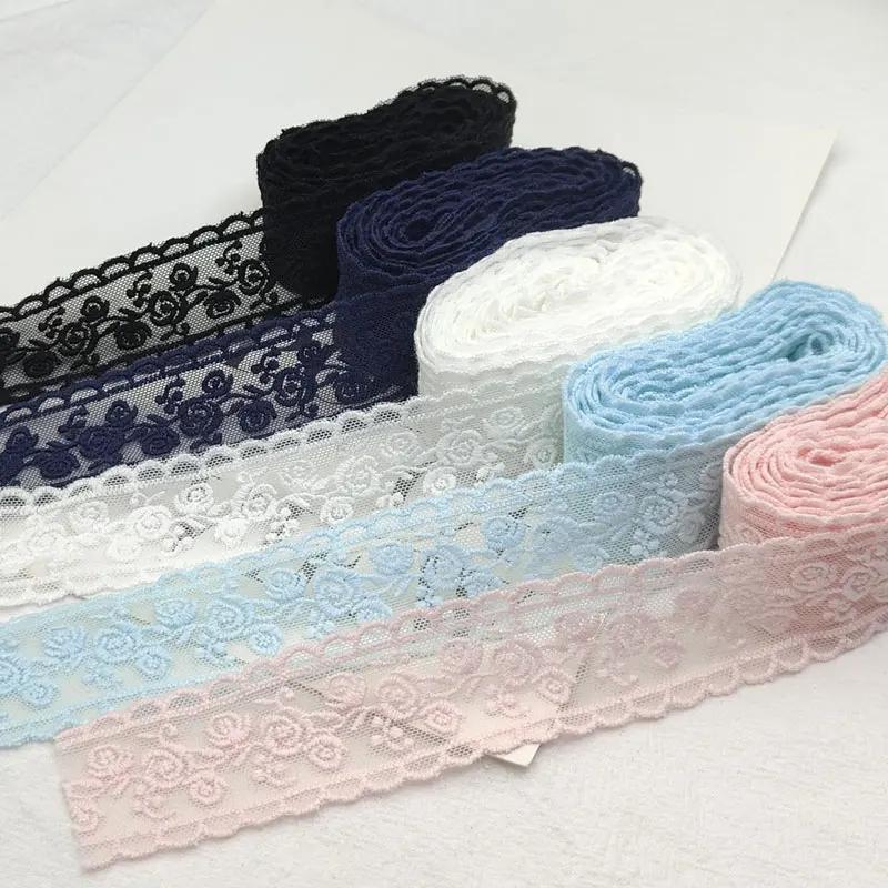 Ruban de fleurs 3D 35MM 1 mètre, tissu en dentelle artisanal, broderie à la main, accessoires pour c
