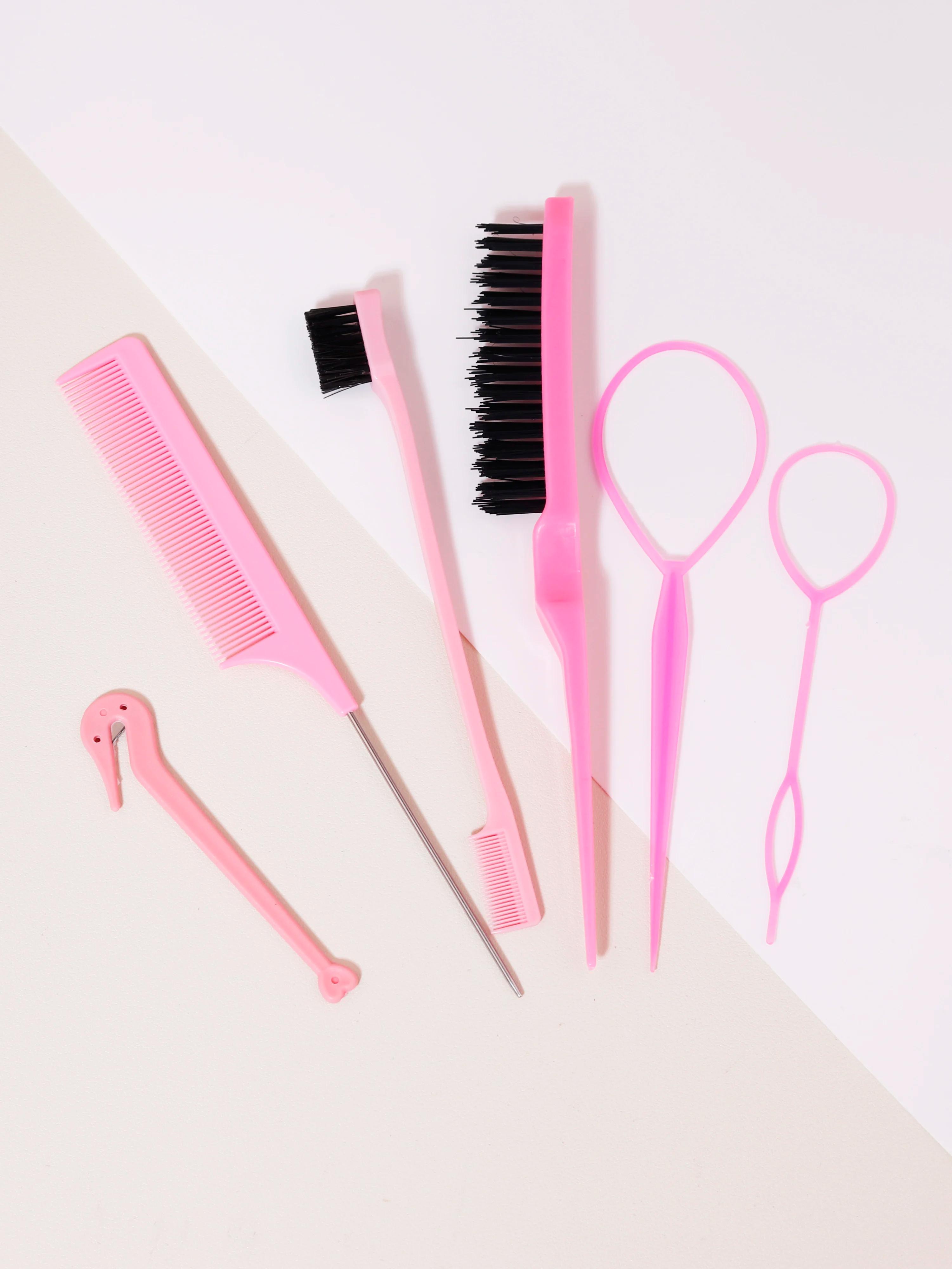 Ensemble de Peignes de Coiffure, Brosse à Queue Jolie tue, Outil de Tissage, Anneau, Coupe-artificie
