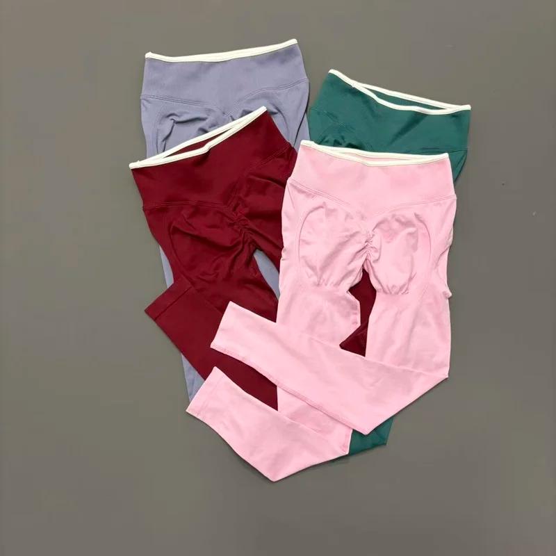 Leggings de yoga taille haute sans couture pour femme, effet ventre plat, extensibles, doux, confort