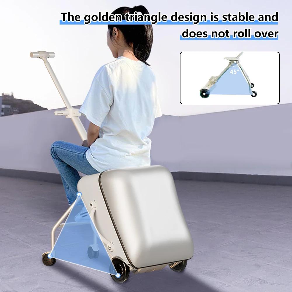 Les enfants portables peuvent s'asseoir et monter sur les bagages, bagage à main, valise trolley par