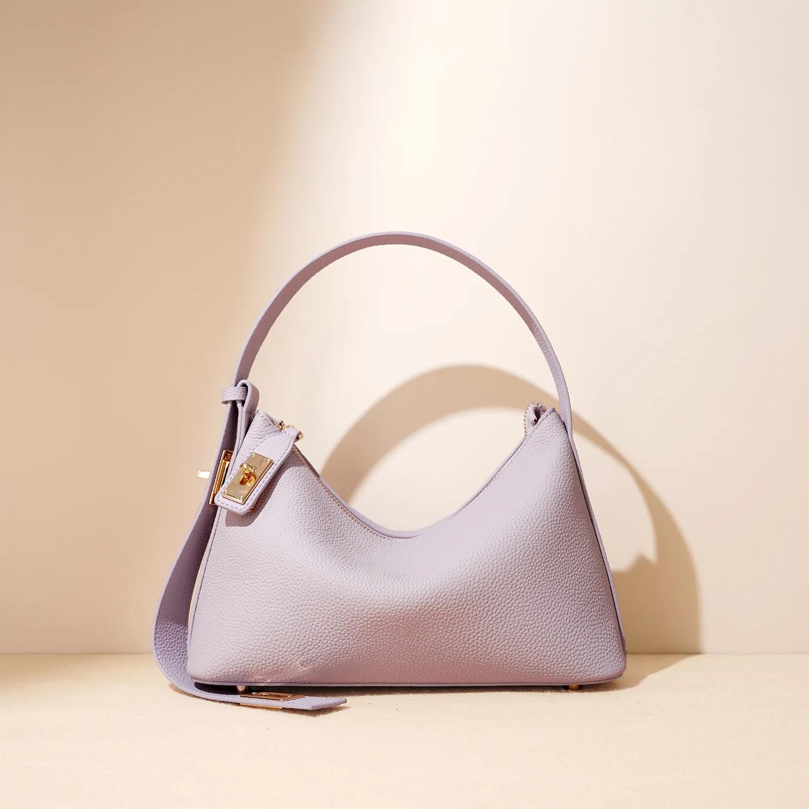 Sac à main en cuir véritable pour femmes, couleur unie, à la mode, assorti avec tout, décontracté, p