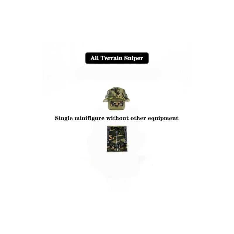 Vêtements de Camouflage de Sniper militaire tout-Terrain, blocs de construction, figurines de soldat