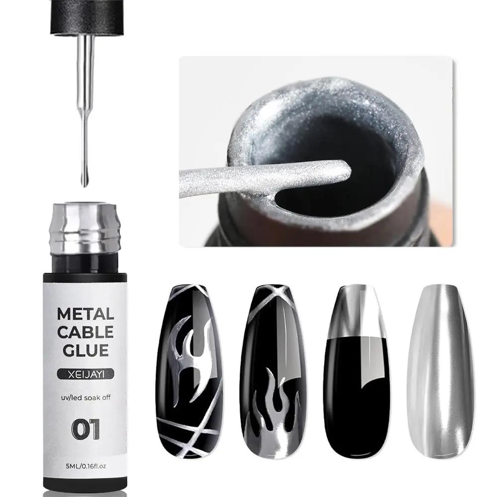 Vernis à ongles en Gel pour peinture métallique dorée, effet miroir métallique 3D, peinture pour des