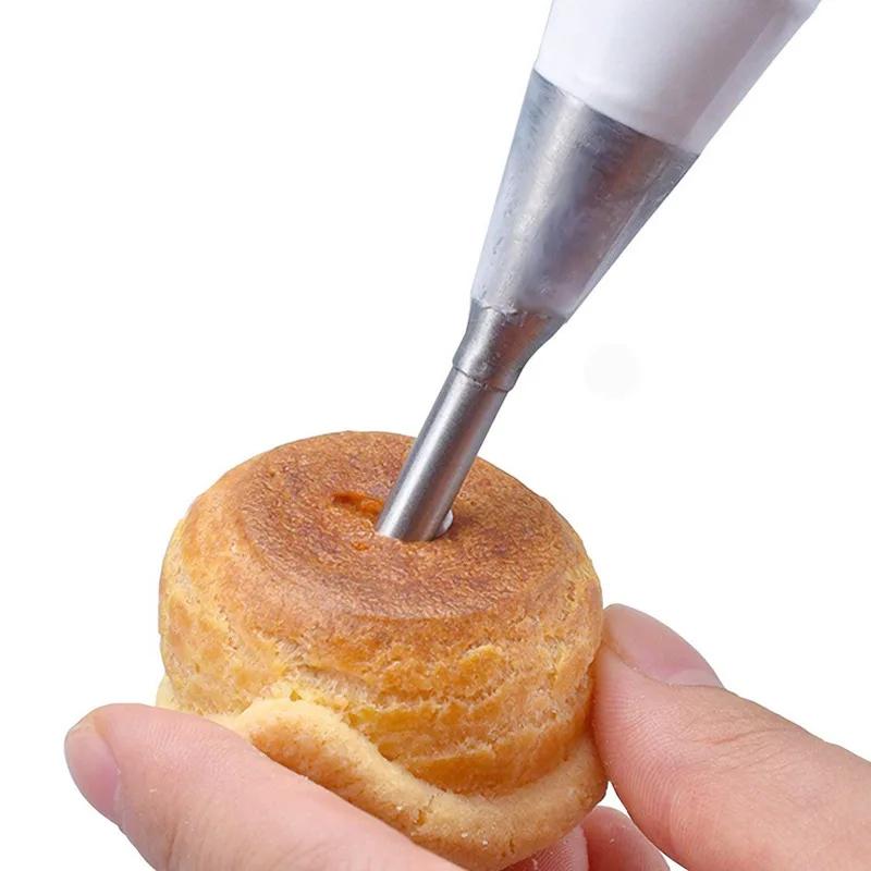 Buses de crème bouffantes en acier inoxydable, 1/4 pièces, pointe de tuyauterie de glaçage pour gâte