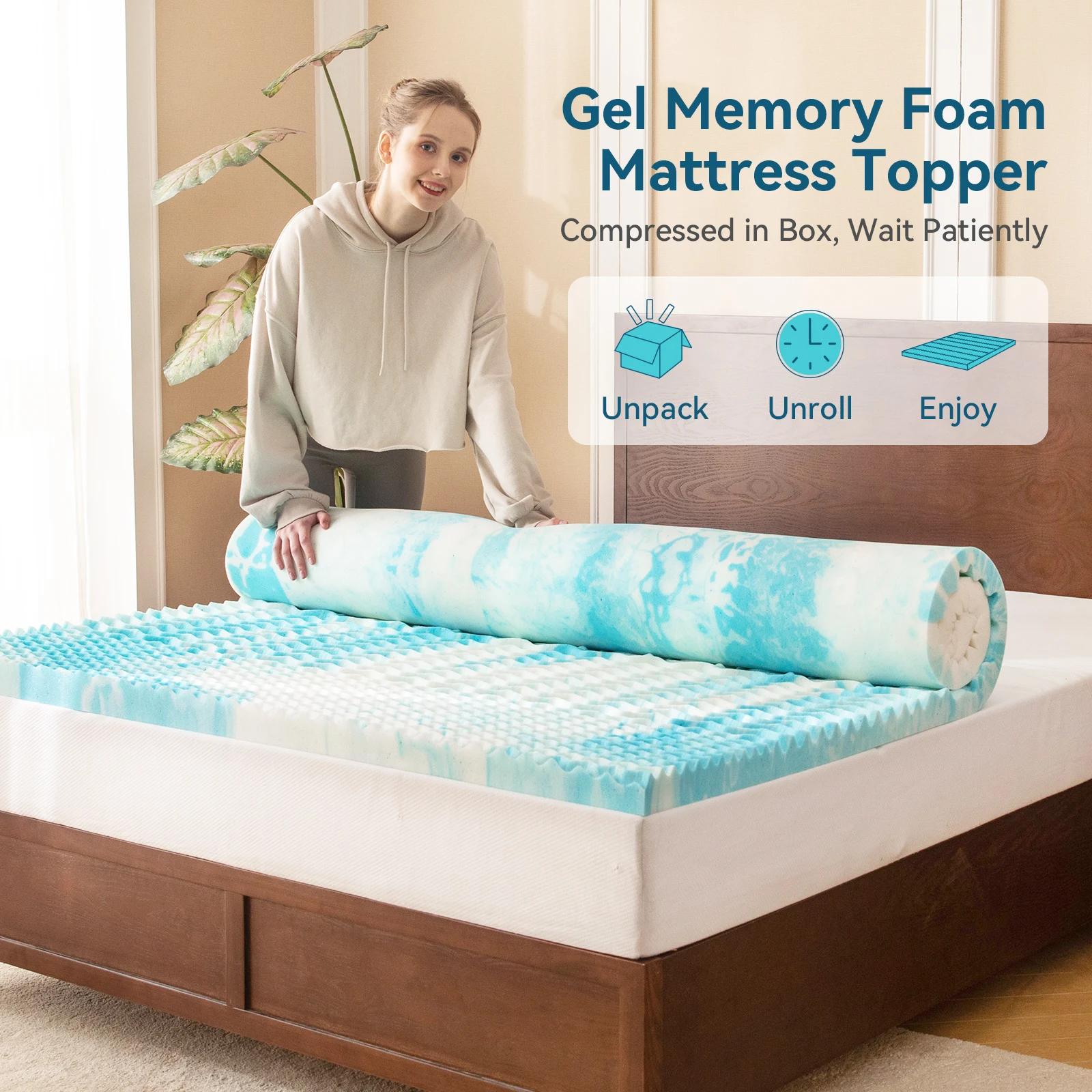 Surmatelas Hcore, surmatelas en mousse à mémoire de forme 5 zones, surmatelas en gel rafraîchissant,