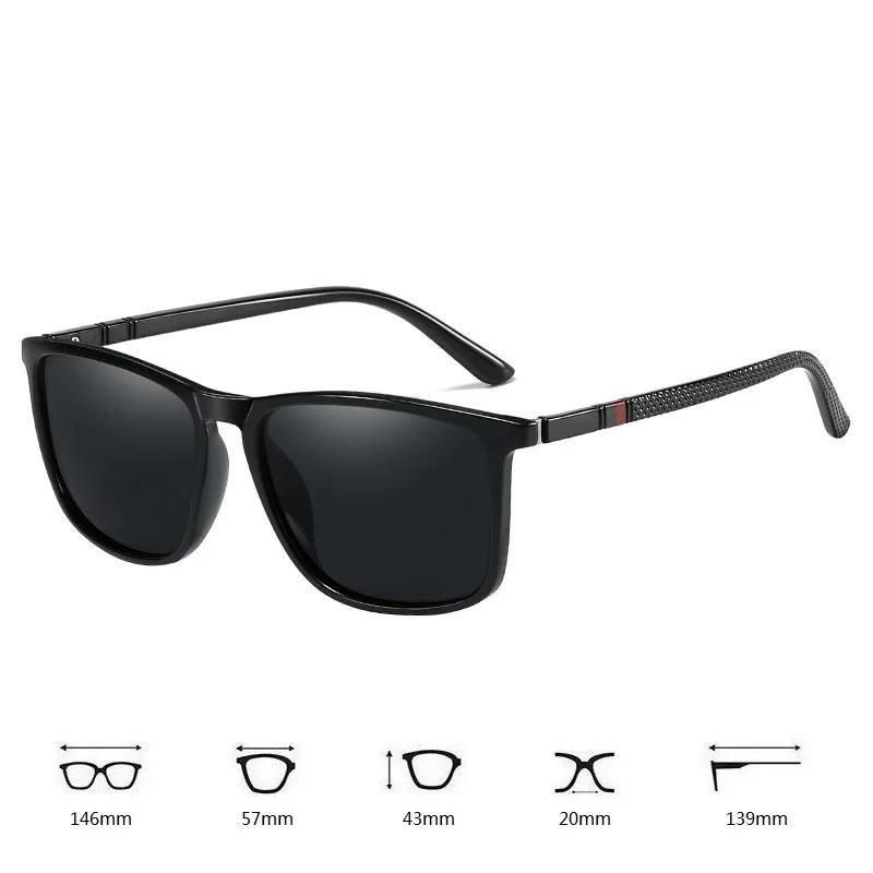 Lunettes de soleil polarisées carrées de luxe pour hommes et femmes, Vintage, à la mode, pour voyage