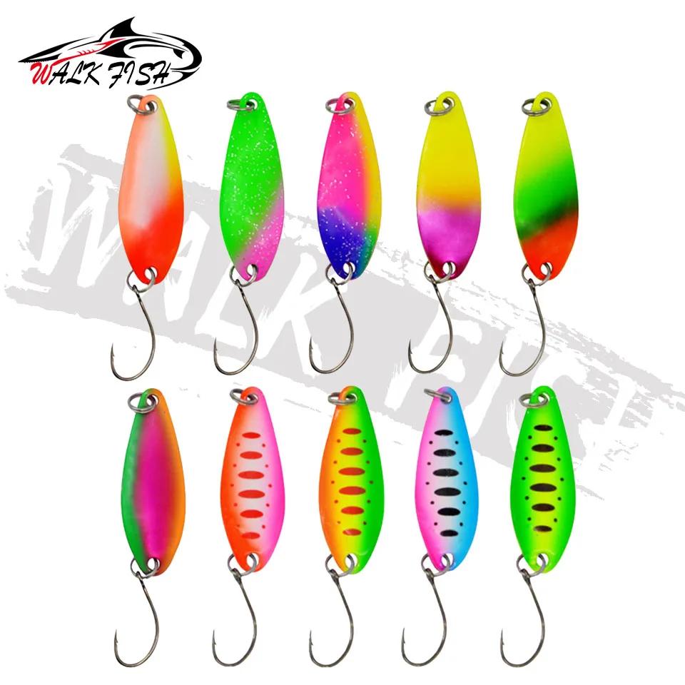 PIED POISSON MARCHE POISSON 5/6/10PCS Pêche Appât 40mm 5g Cuillère De Pêche Truite Leurre De Pêche A