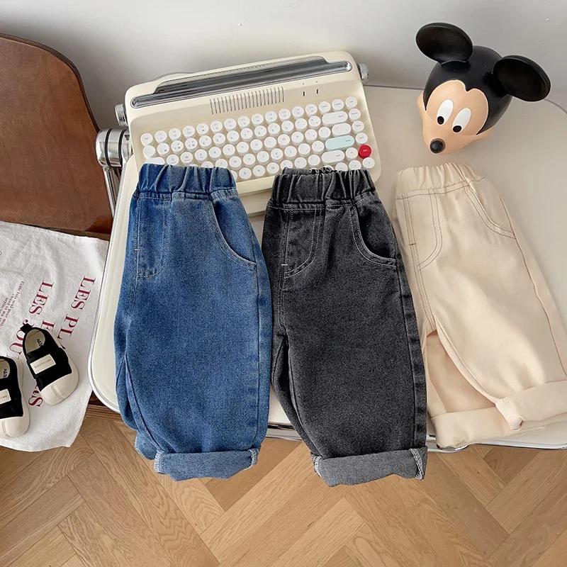 Printemps automne nouveau bébé pantalon décontracté Denim 9M-5T enfants garçons jean droit doux enfa