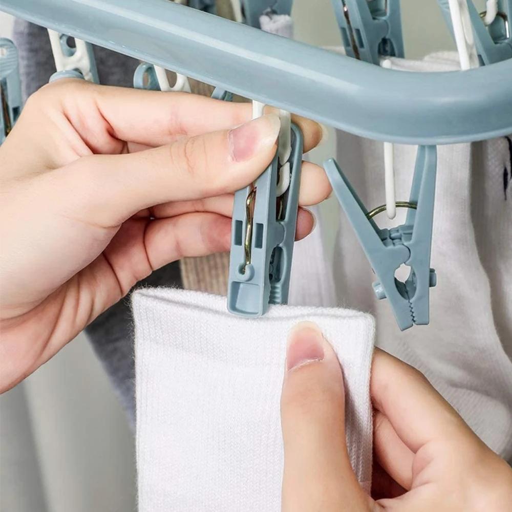 Cintre de séchage de vêtements avec 32 Clips/8 Clips chaussettes séchage de sous-vêtements support d