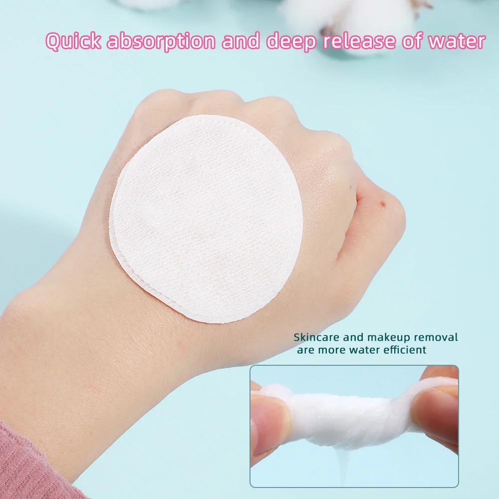 Tampons démaquillants circulaires doux et respirants, 100 pièces, tampons en coton texturés double f