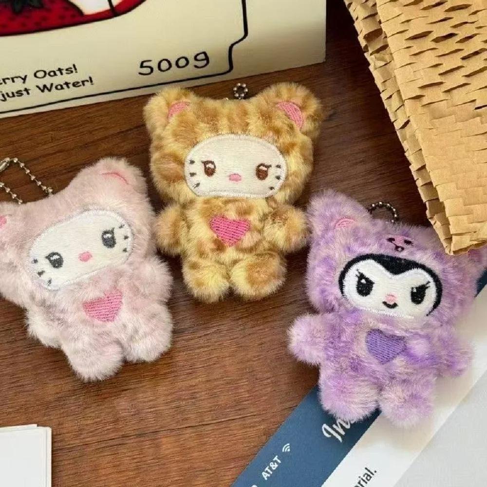 1/4 pièces Sanrio Kawaii peluche Hello Kitty porte-clés pendentif chaton porte-clés étudiant décorat