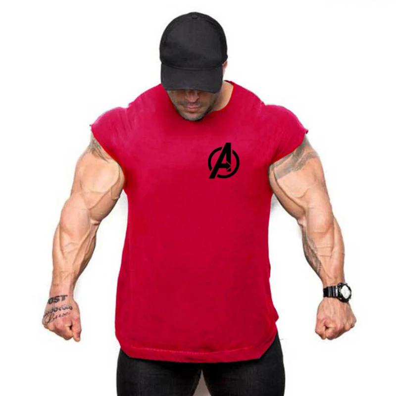 Chemise musculation homme ourlet incurvé fibre coton stringer gym fitness été 2023