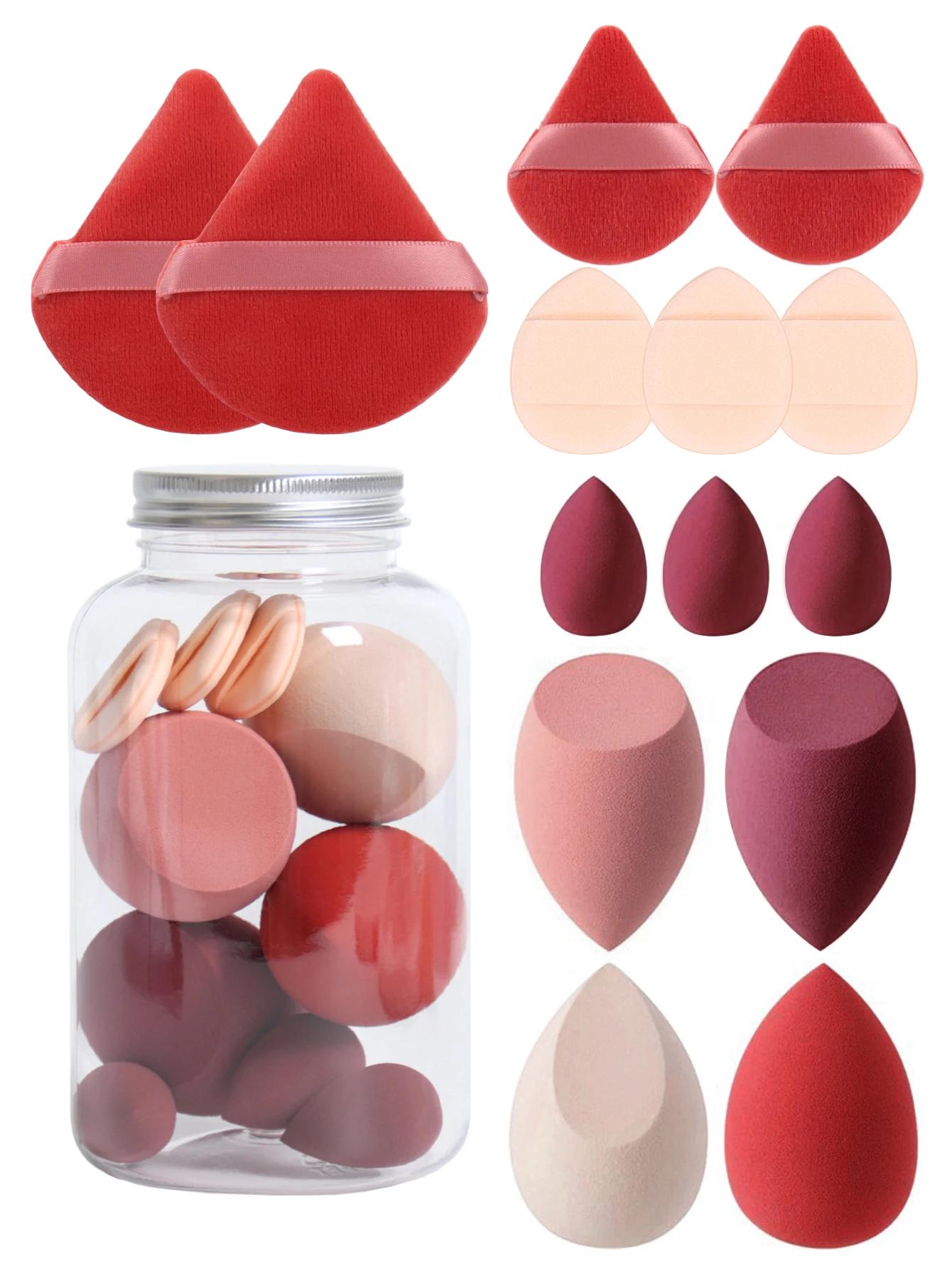 Ensemble d'éponges cosmétiques, éponge cosmétique, bouffée de doigt, fond de teint sec et support, b
