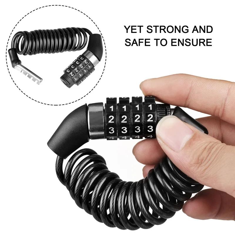 Chaîne de verrouillage de casque classique Durable, combinaison de mot de passe à 4 chiffres, vélo P